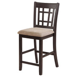 Counter Stool - Lavon Lattice Back Counter Stools Tan and Espresso (Set of 2)