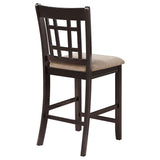 Counter Stool - Lavon Lattice Back Counter Stools Tan and Espresso (Set of 2)