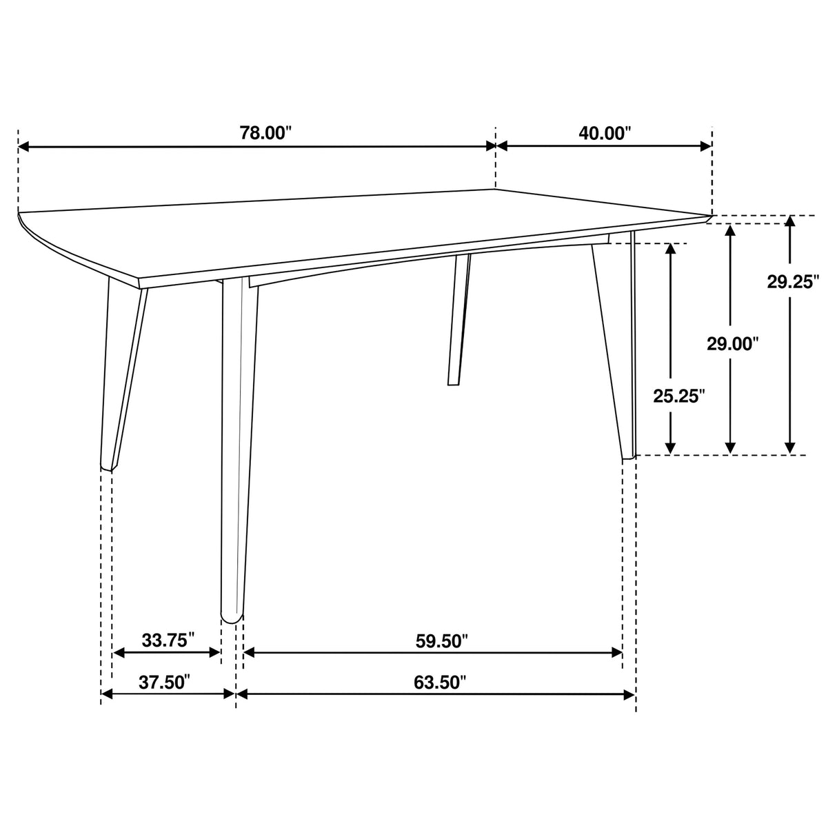 Dining Table - Malone Rectangular Dining Table Dark Walnut