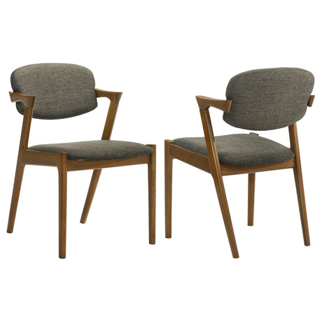 Arm Chair - Malone Dining Side Chairs Brown and Dark Walnut (Set of 2)