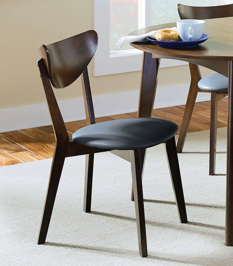 Side Chair - Jedda Upholstered Dining Chairs Dark Walnut and Black (Set of 2)