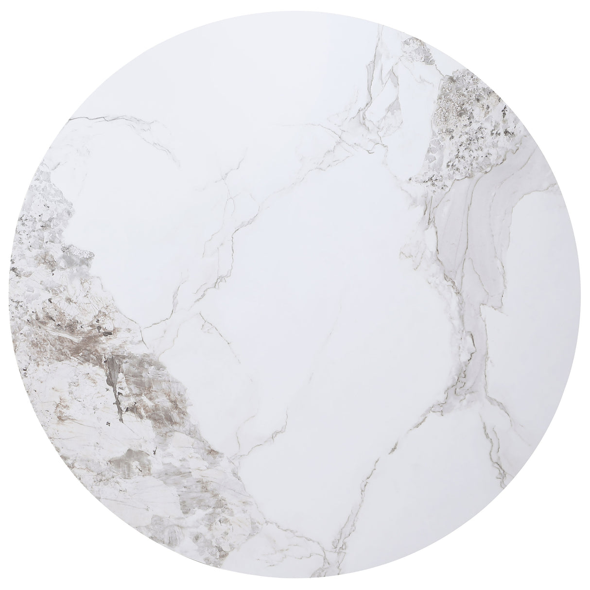 Acadia Round 53-inch Sintered Stone Top Dining Table White - Home Elegance USA