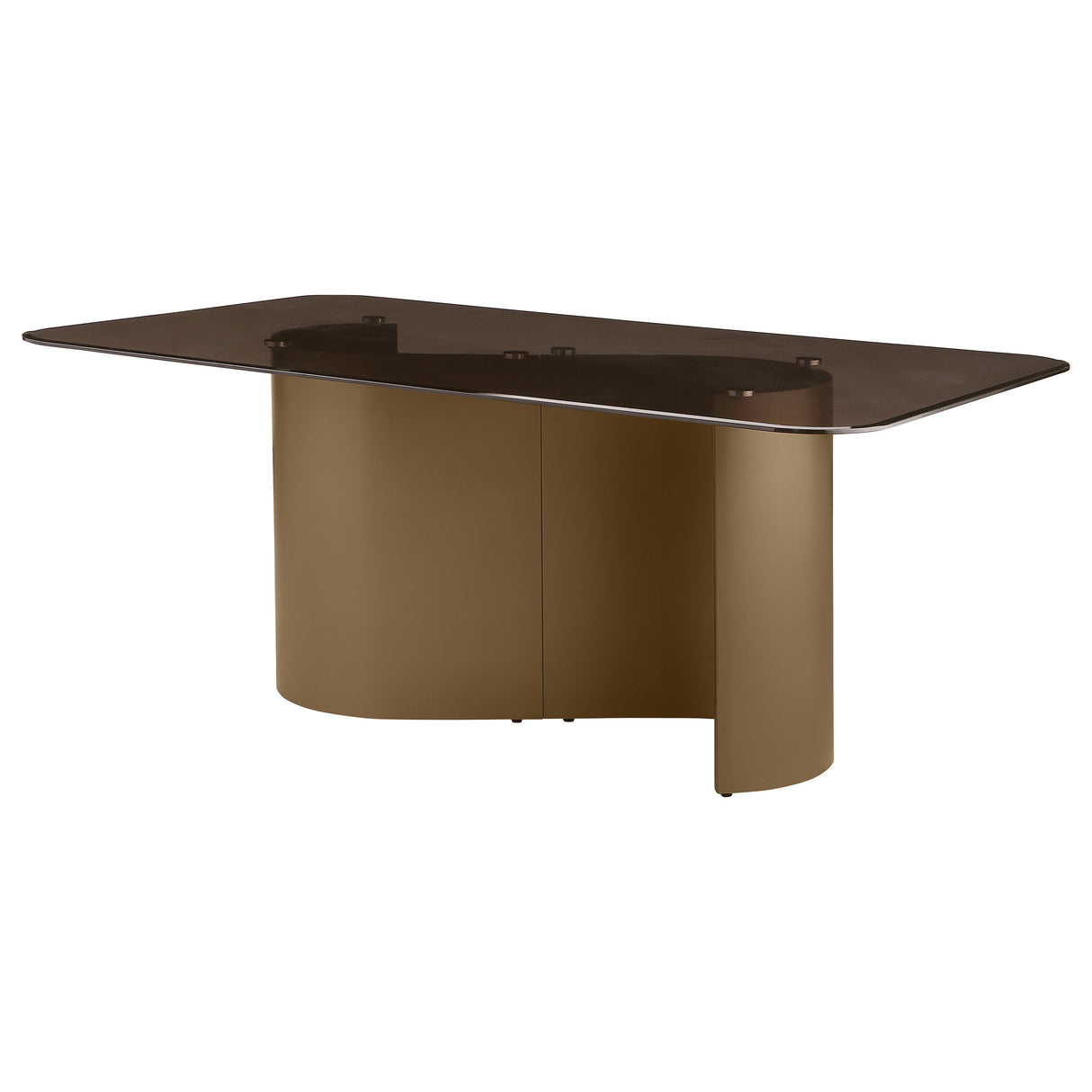 Edson 72-inch Rectangular Glass Top Dining Table Bronze - Home Elegance USA