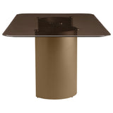 Edson 72-inch Rectangular Glass Top Dining Table Bronze - Home Elegance USA