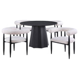 Camden 5-piece Round Faux Marble Top Dining Table Set Black - Home Elegance USA