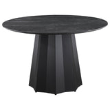Camden 5-piece Round Faux Marble Top Dining Table Set Black - Home Elegance USA