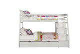 Jason White Finish Twin/Full Bunk Bed W/Trundle & Storage - sold by Home Elegance USA
