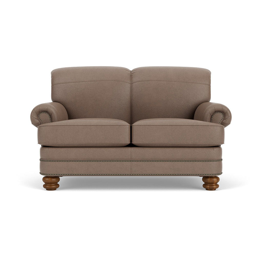 Bay Bridge Leather Loveseat, Nailhead Trim | Flexsteel