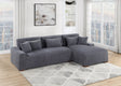 Modern 2pc Sectional Set XL Plush Corduroy Fabric Dark Gray LAF Sofa RAF Chaise Living Room Couch - sold by Home Elegance USA