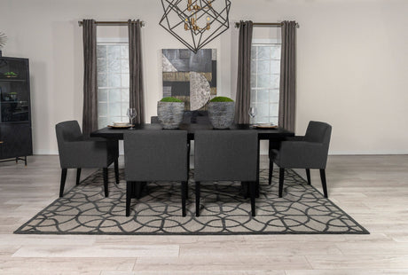 Catherine 7 - piece Double Pedestal Dining Table Set Charcoal Grey and Black | Coaster | Home Elegance USA