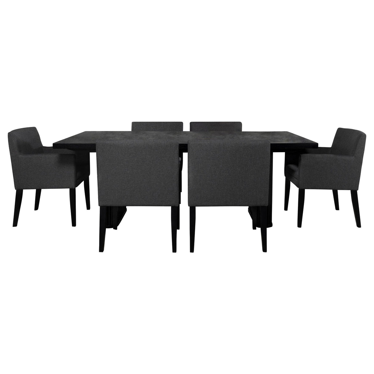 Catherine 7 - piece Double Pedestal Dining Table Set Charcoal Grey and Black | Coaster | Home Elegance USA