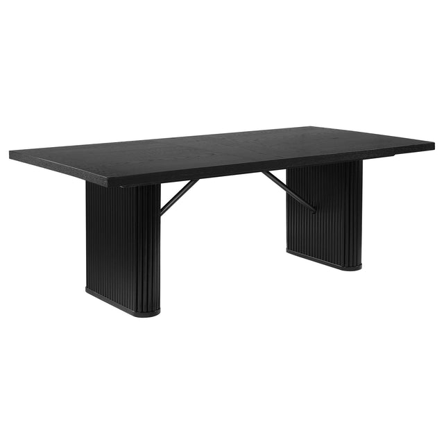 Catherine Rectangular Double Pedestal Dining Table Black | Coaster - 106251 - Home Elegance USA - 1