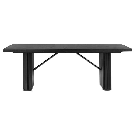 Catherine Rectangular Double Pedestal Dining Table Black | Coaster - 106251 - Home Elegance USA - 3