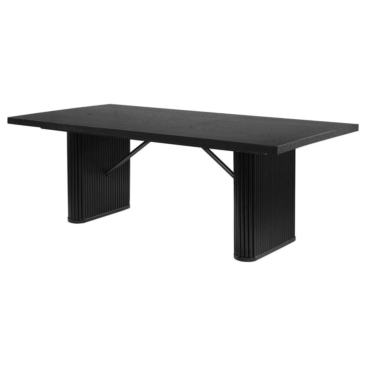 Catherine Rectangular Double Pedestal Dining Table Black | Coaster - 106251 - Home Elegance USA - 4