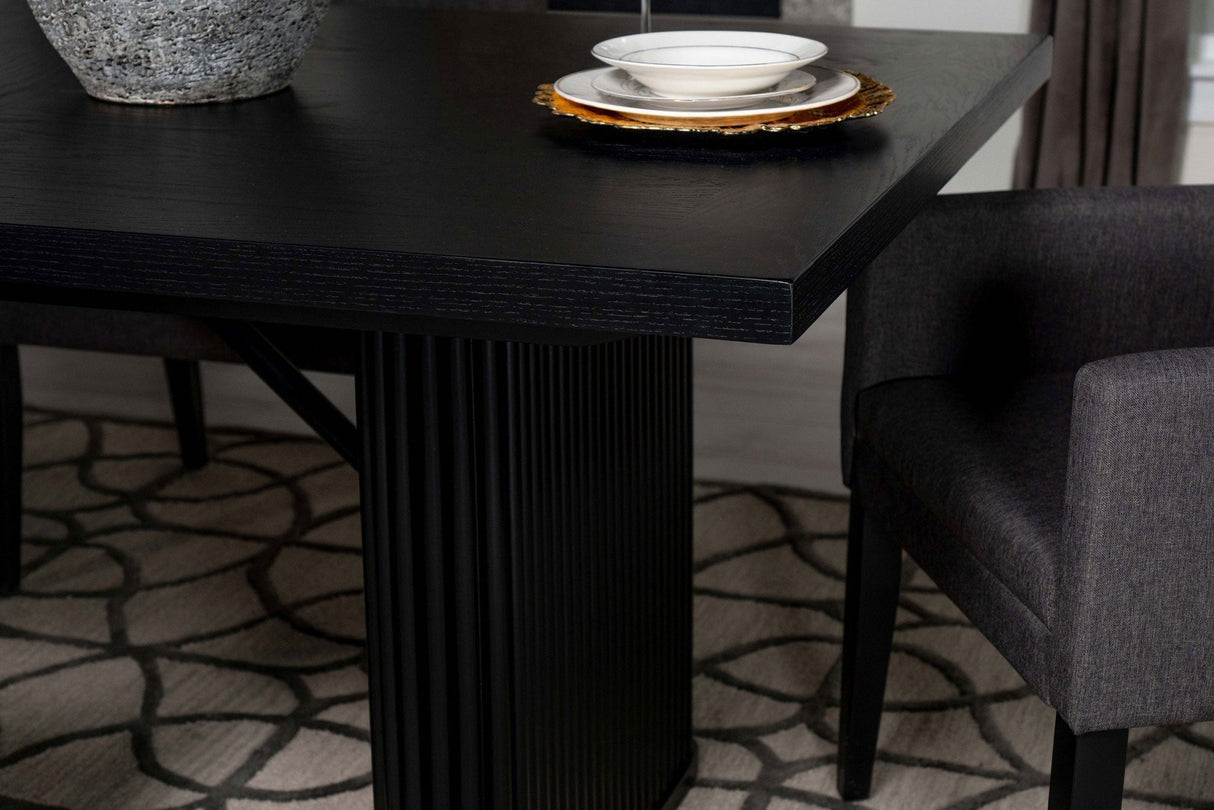 Catherine Rectangular Double Pedestal Dining Table Black | Coaster - 106251 - Home Elegance USA - 8