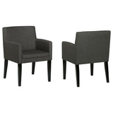 Catherine Upholstered Dining Arm Chair Charcoal Grey and Black (Set of 2) | Coaster - 106252 - Home Elegance USA - 1