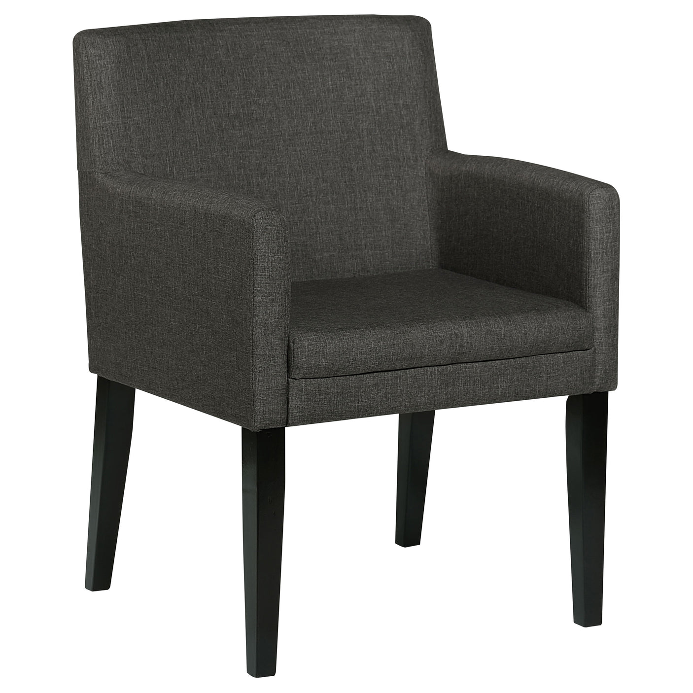 Arm Chair - Catherine Upholstered Dining Arm Chair Charcoal Grey and Black (Set of 2)