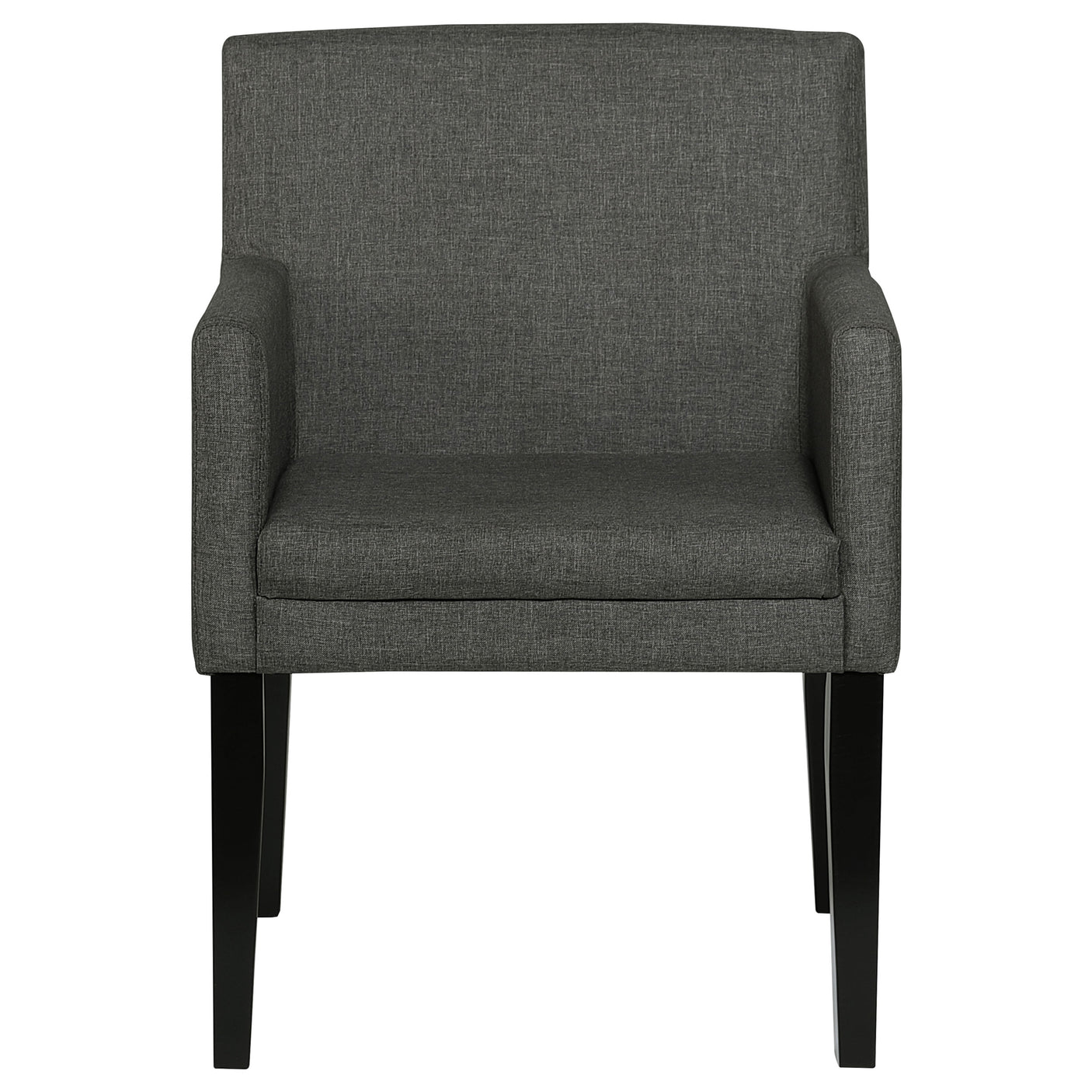 Arm Chair - Catherine Upholstered Dining Arm Chair Charcoal Grey and Black (Set of 2)