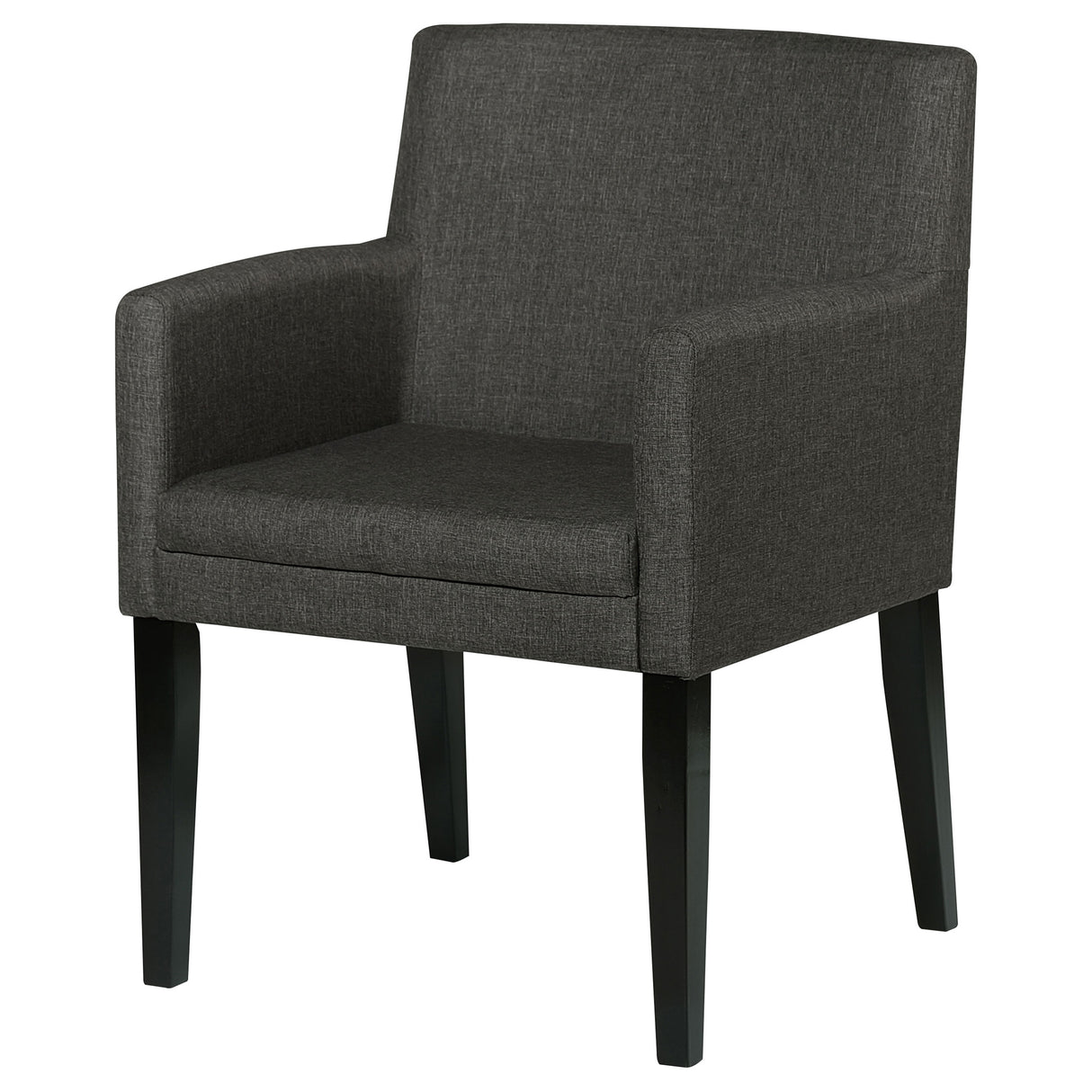 Arm Chair - Catherine Upholstered Dining Arm Chair Charcoal Grey and Black (Set of 2)
