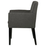 Arm Chair - Catherine Upholstered Dining Arm Chair Charcoal Grey and Black (Set of 2)