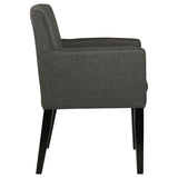 Arm Chair - Catherine Upholstered Dining Arm Chair Charcoal Grey and Black (Set of 2)