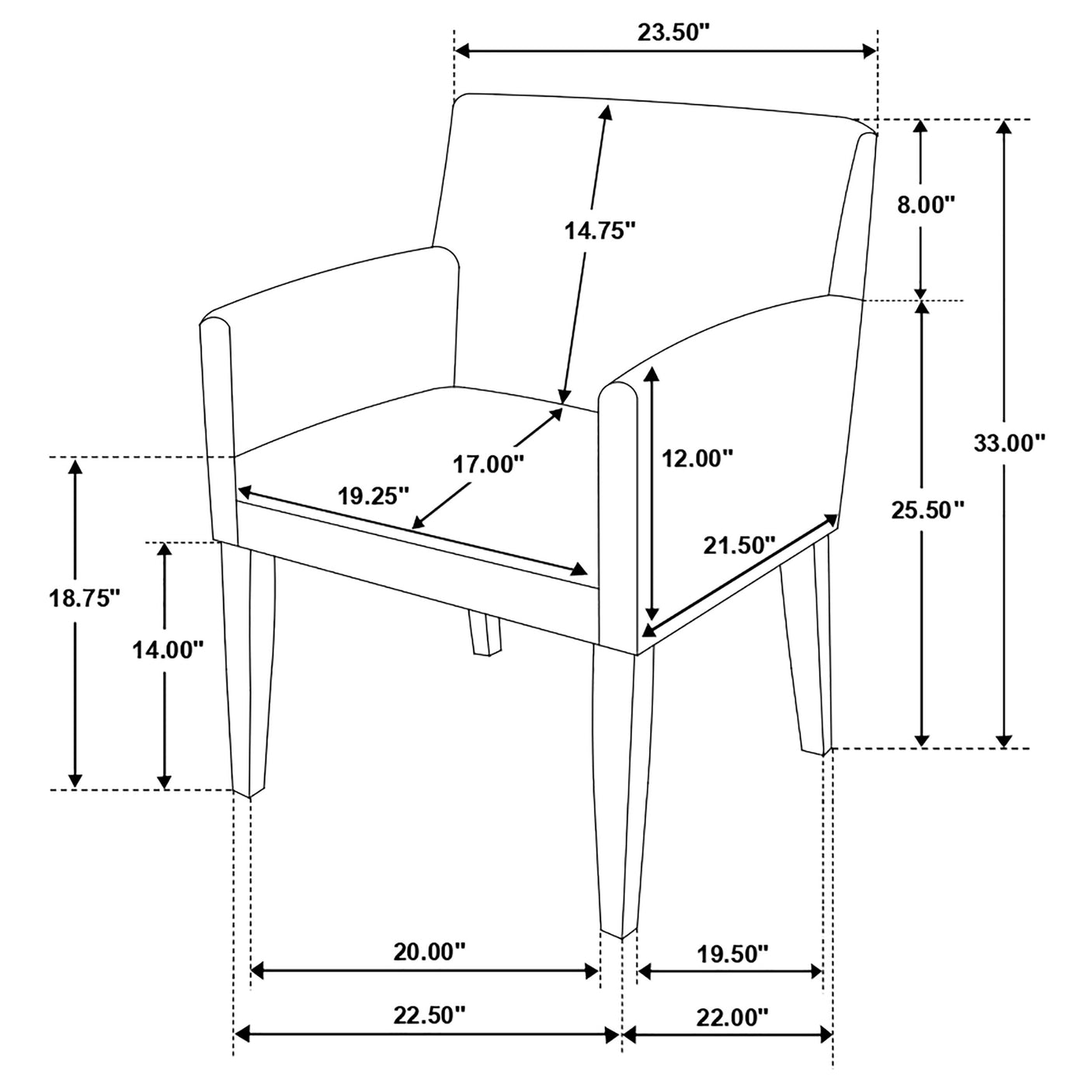 Arm Chair - Catherine Upholstered Dining Arm Chair Charcoal Grey and Black (Set of 2)