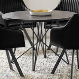 Dining Table - Rennes Round Table Black and Gunmetal