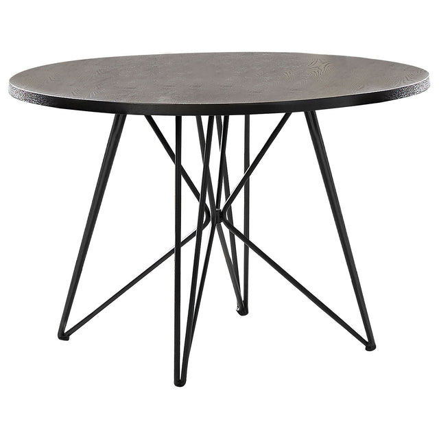 Dining Table - Rennes Round Table Black and Gunmetal