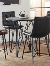 Counter Height Dining Table - Rennes Round Table Black and Gunmetal