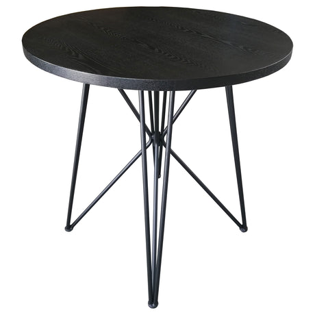 Counter Height Dining Table - Rennes Round Table Black and Gunmetal