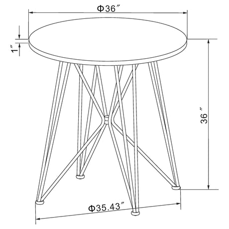 Counter Height Dining Table - Rennes Round Table Black and Gunmetal