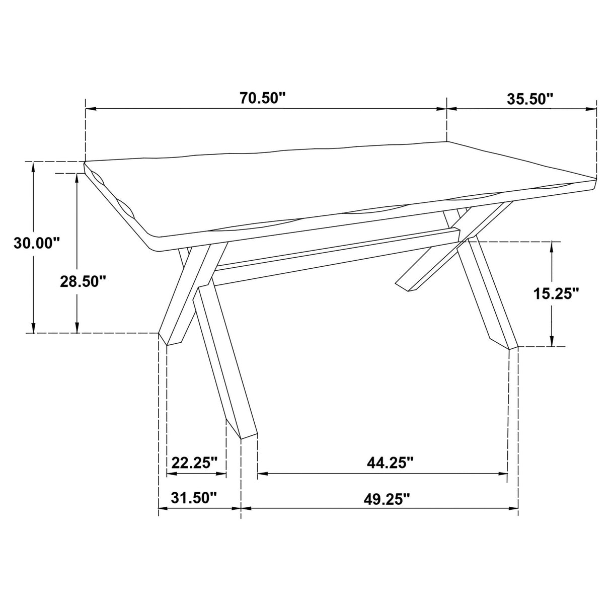 Alston X - shaped Dining Table Knotty Nutmeg | Coaster - 106381 - Home Elegance USA - 8