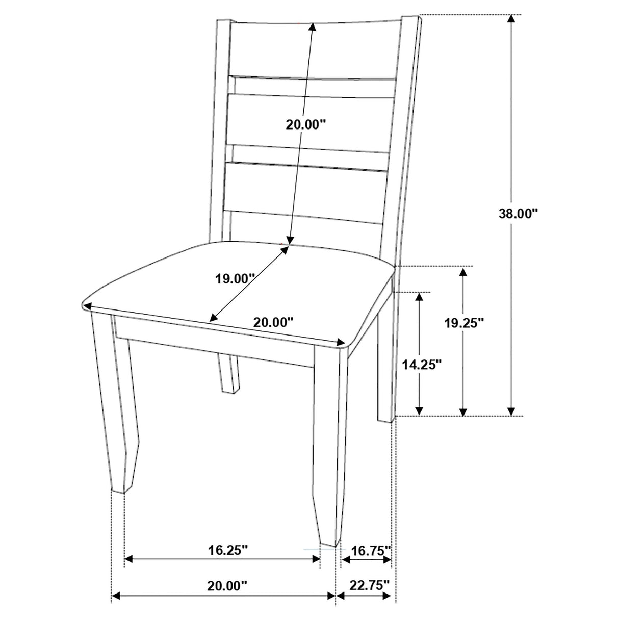 Alston Ladder Back Dining Side Chairs Knotty Nutmeg and Brown (Set of 2) | Coaster | Home Elegance USA