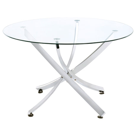 Dining Table - Beckham Round Dining Table Chrome and Clear