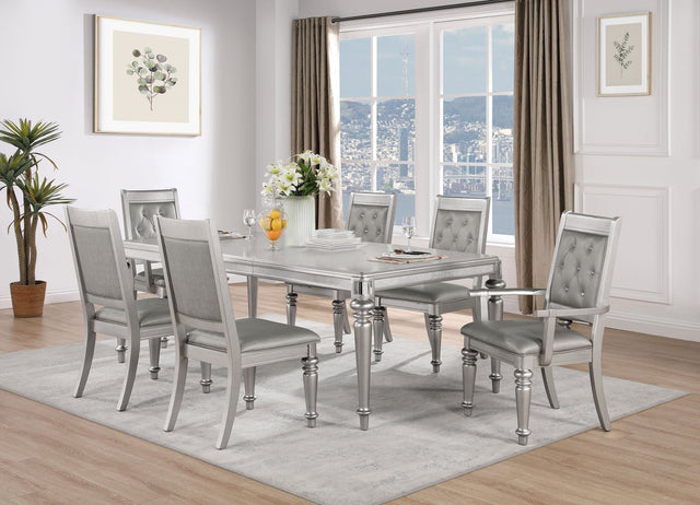 Bling Game 7pc Dining Room Set Metallic Platinum | Coaster | Home Elegance USA