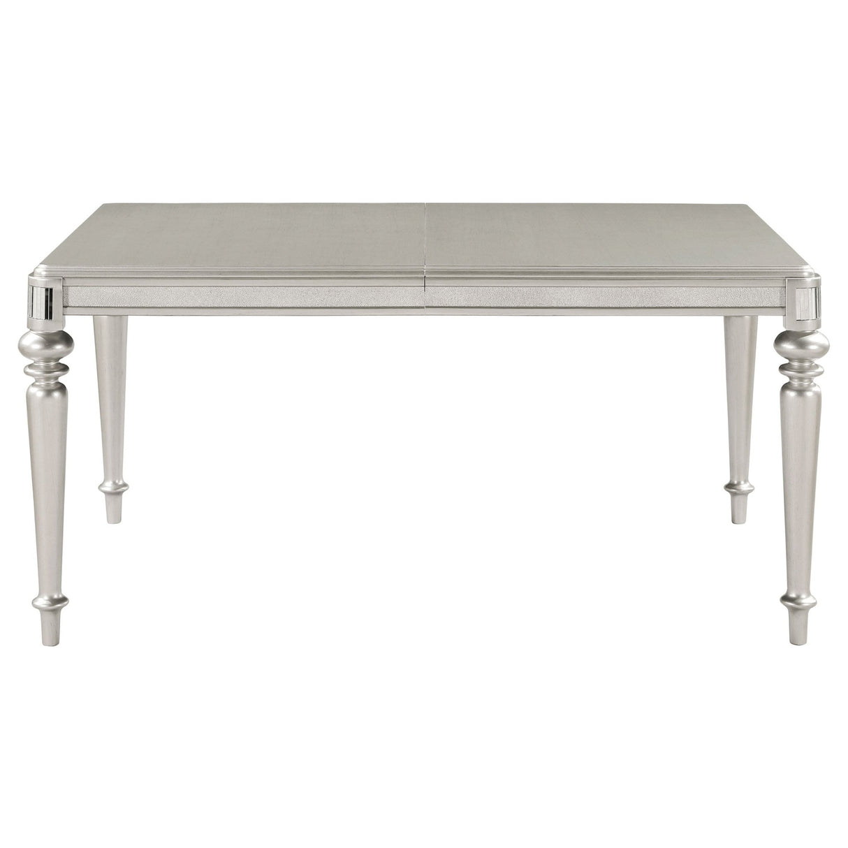 Bling Game Rectangular Dining Table with Leaf Metallic Platinum | Coaster | Home Elegance USA