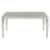 Bling Game Rectangular Dining Table with Leaf Metallic Platinum | Coaster | Home Elegance USA