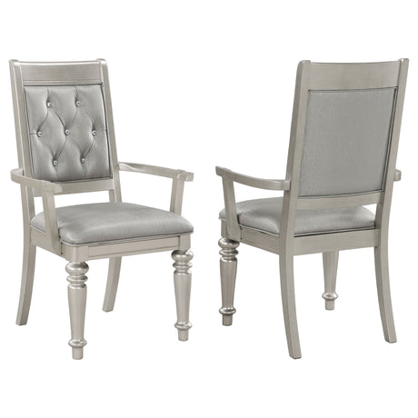 Arm Chair - Bling Game Open Back Arm Chairs Metallic (Set of 2)
