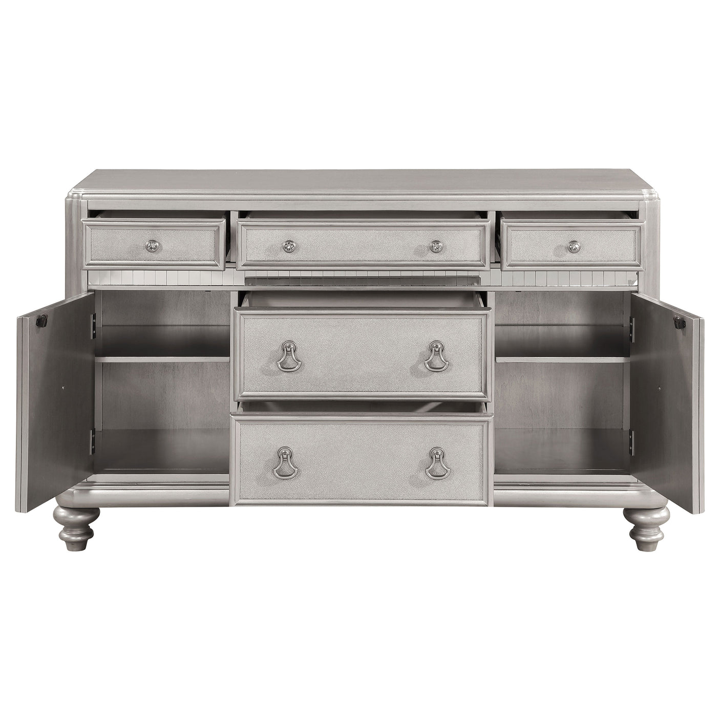 Sideboard - Bling Game 5-drawer Dining Server Metallic Platinum