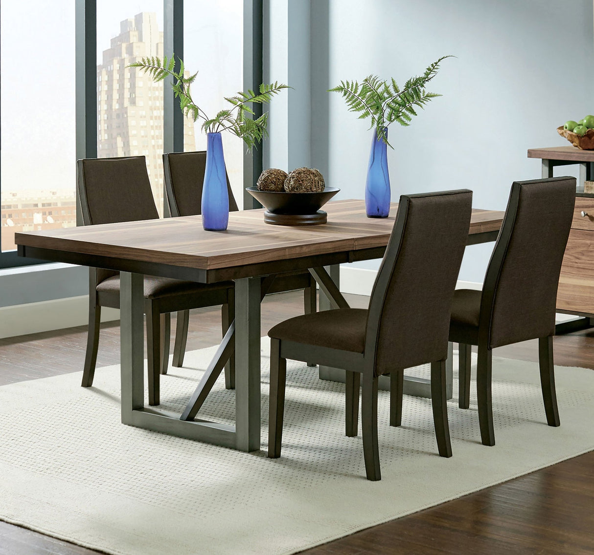 Spring Creek 5 - piece Dining Room Set Natural Walnut and Chocolate Brown | Coaster | Home Elegance USA