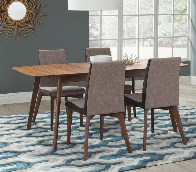 Redbridge 5 - piece Dining Room Set Natural Walnut and Grey | Coaster | Home Elegance USA