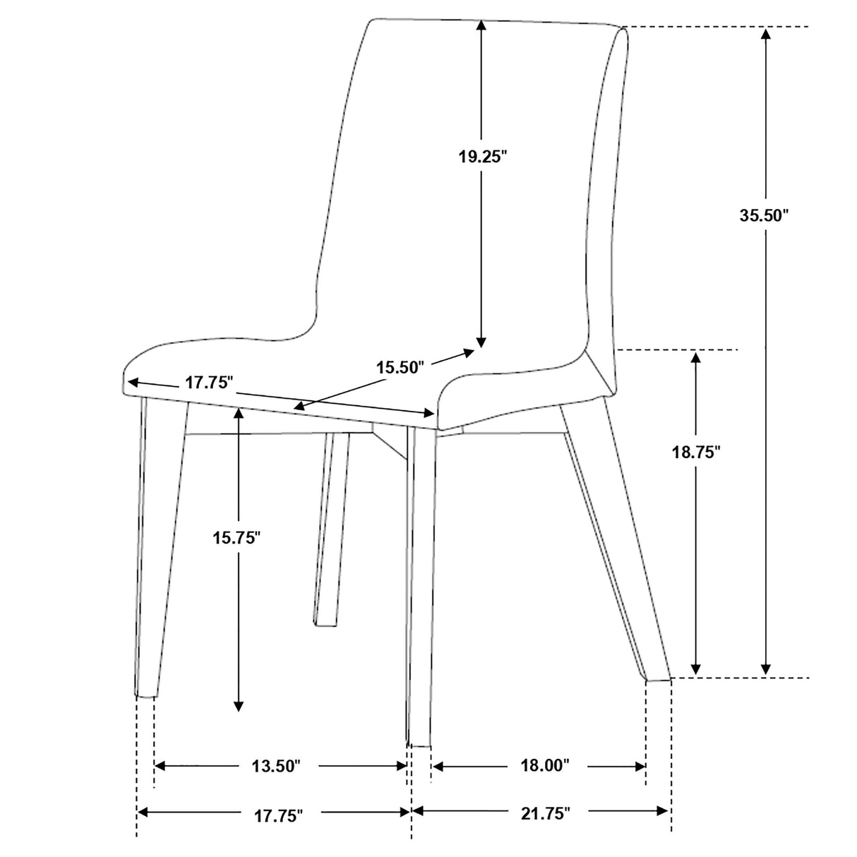 Side Chair - Redbridge Upholstered Side Chairs Grey and Natural Walnut (Set of 2)