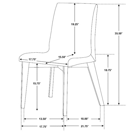 Side Chair - Redbridge Upholstered Side Chairs Grey and Natural Walnut (Set of 2)