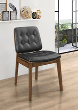 Side Chair - Redbridge Tufted Back Side Chairs Natural Walnut and Black (Set of 2)