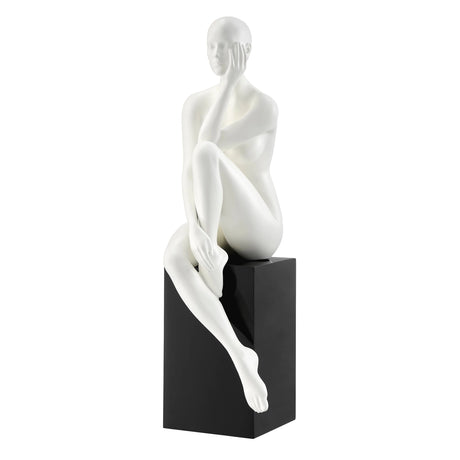 Antoinette Doll Sculpture // Matte White with Black Base | Finesse - sold by Home Elegance USA