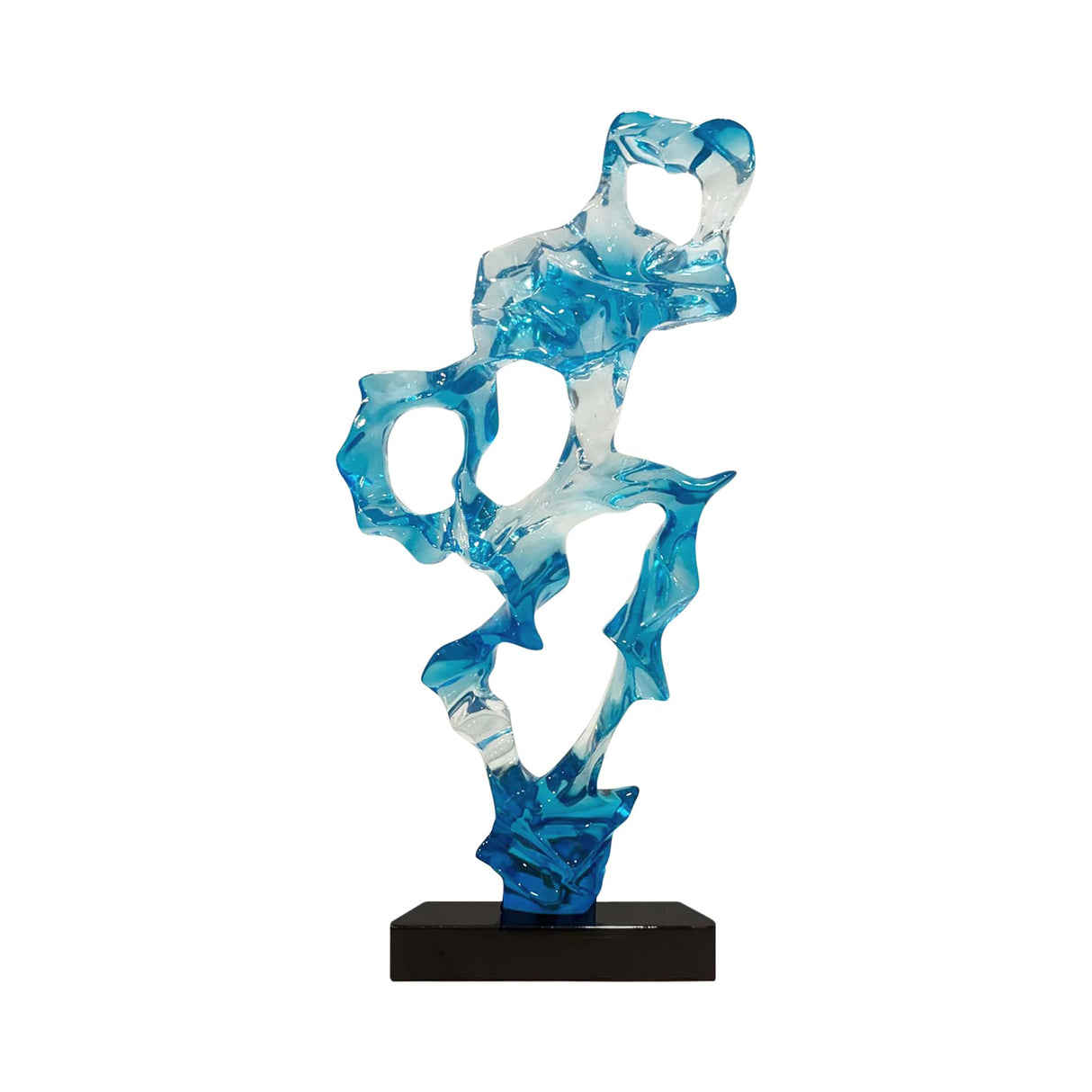 Clear Blue Resin Sculpture  | Finesse - Home Elegance USA