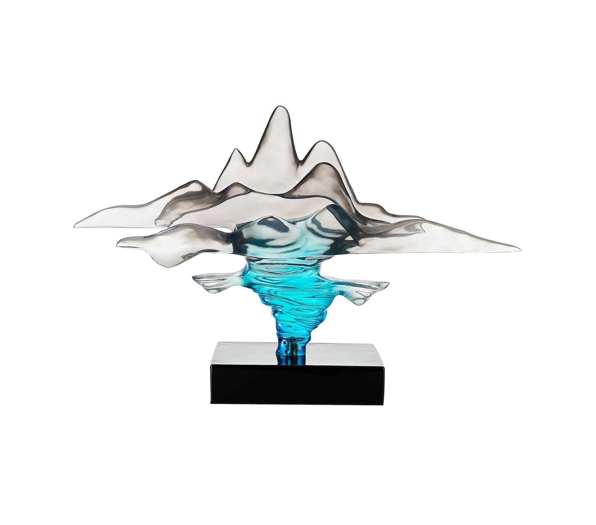Clear Gray & Blue Sculpture  | Finesse - Home Elegance USA