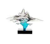 Clear Gray & Blue Sculpture  | Finesse - Home Elegance USA