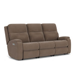 Penn Transitional Fabric Power Reclining Sofa With Power Headrests & Lumbar | Flexsteel