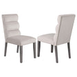 Carla Velvet Upholstered Dining Side Chair Stone (Set of 2) - Home Elegance USA